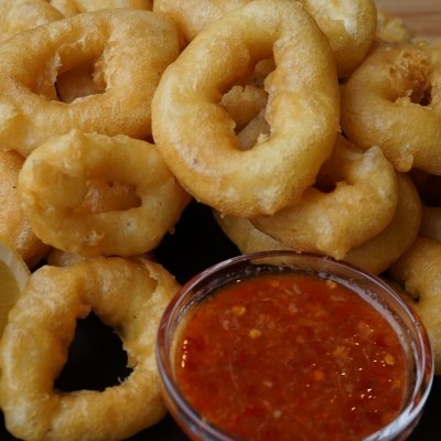 Crispy Squid Rings with Hot Dipping Sauce