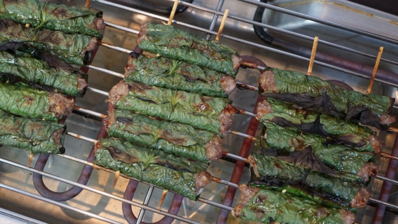 Grilled Beef in Piper Lolot Leaves 'Bo La Lot'