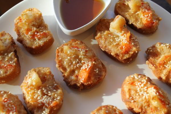 Canapés aux crevettes
