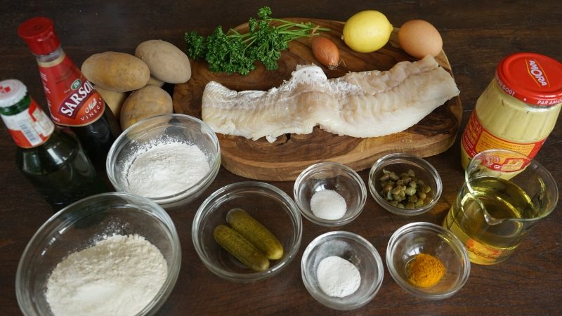 Fish & Chips with Tartar Sauce  Ingredients