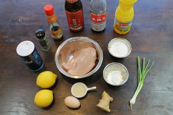 Lemon Chicken - Chinese Style 檸檬雞 Ingredients