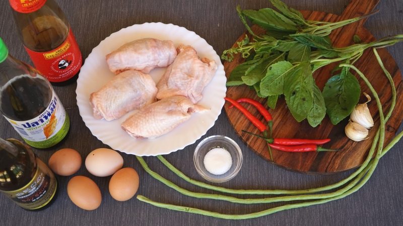 Hot Thai Holy Basil Chicken - Pad Krapow Kai Ingredients