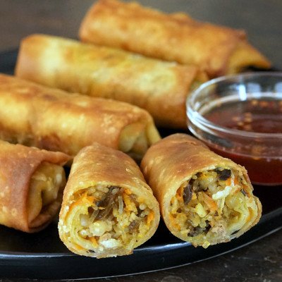 Chinese Crispy Rolls with Homemade Wrappers 'Popiah'
