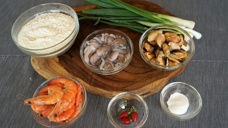 Crispy Seafood Pancakes - Ingredients