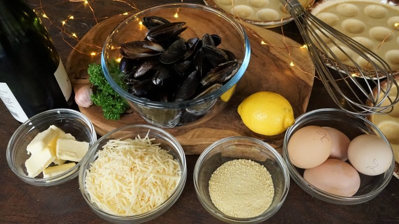 Champagne Sabayon Mussels Gratin Ingredients