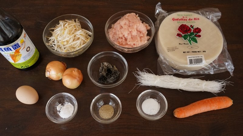 Vietnamese Chicken Crispy Spring Rolls Ingredients
