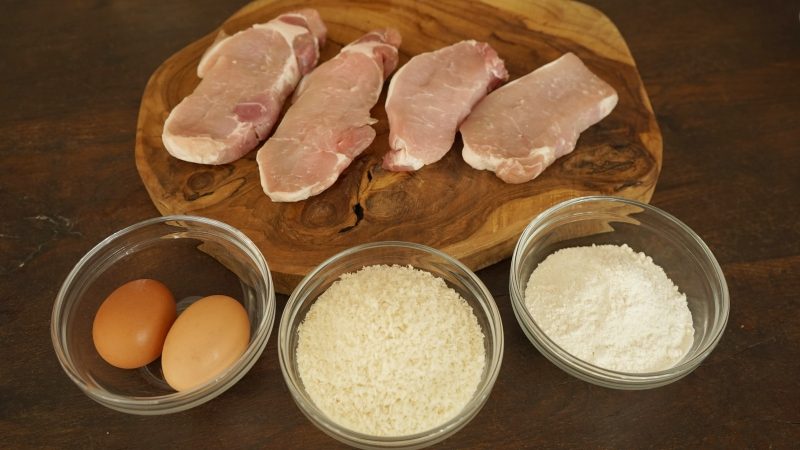 Tokatsu breaded pork ingredients