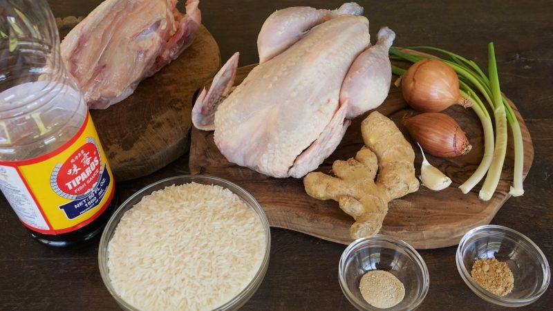 Hainanese Chicken Rice - 海南鸡饭 Khao Man Gai Ingredients