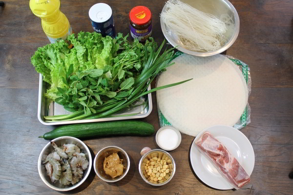 Vietnamese Spring Rolls 'GOI CUON' Ingredients